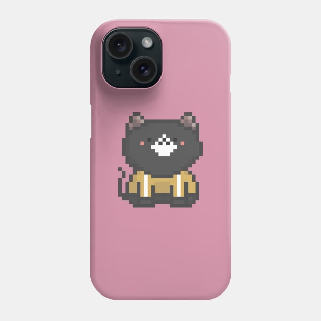 Pixel Quiet Black White Diamond Cat 69 Phone Case by Infinite Mew Mew