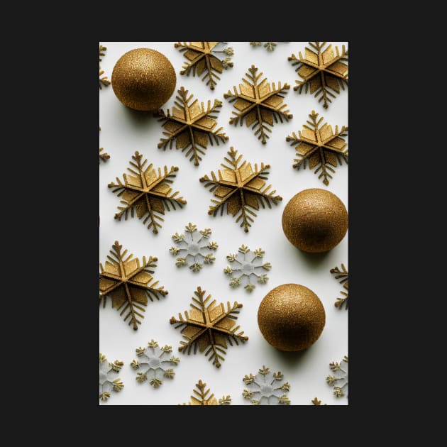 Christmas Seamless Pattern - Yellow Snowflakes #7.4 by Endless-Designs