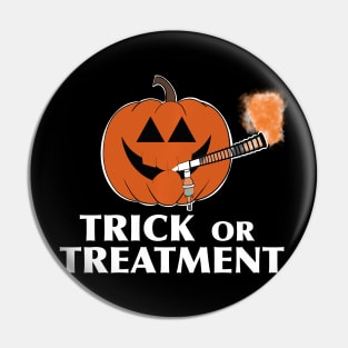 Trick or treatment respiratory therapist pumpkin design Pin