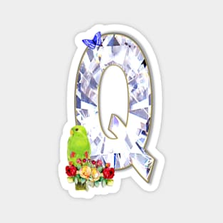 Name Initial Letter Q and Eclectus Parrot Magnet