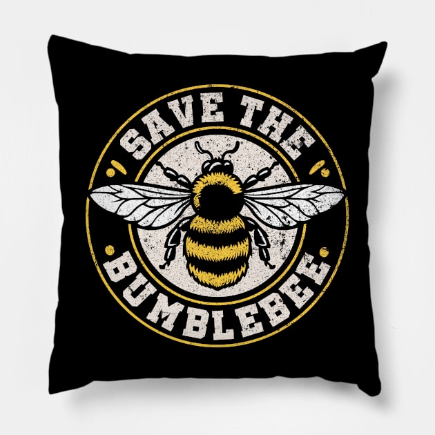 Save the Bumblebee - Bumblebee Conservation Graphic Pillow by Graphic Duster