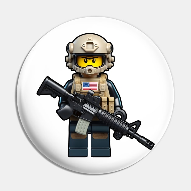 Tactical LEGO Pin by Rawlifegraphic