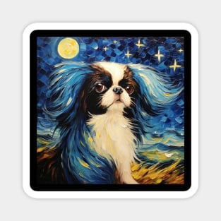 Japanese Chin Painted in Starry Night style Magnet