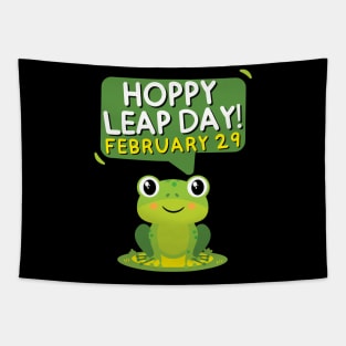 Hoppy Leap Day February 29 Funny Frog Tapestry