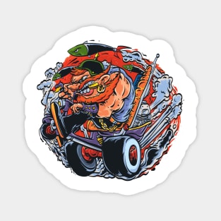 Unleash the Racket: Biker Rider Outlaw Apparel Magnet