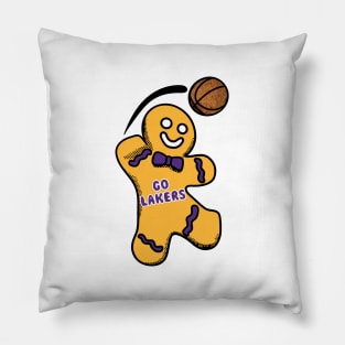 Los Angeles Lakers Gingerbread Man Pillow