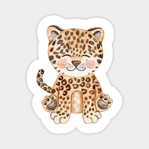 Cute leopard Magnet by DreamLoudArt