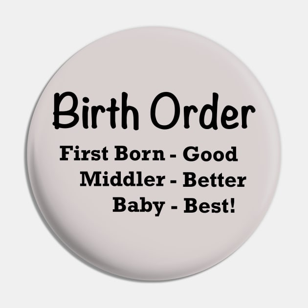 Birth Order, Baby is Best Pin by MMcBuck