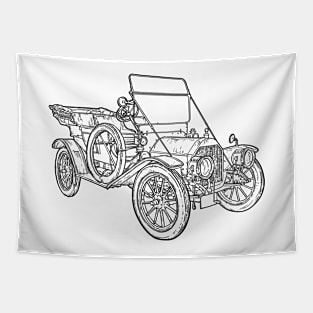 Old Car, Cabriolet, Vintage, Classic Car Tapestry