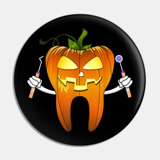 Dentist Halloween Night Pumpkin Scrubs Scary Cute Tee Gifts Pin