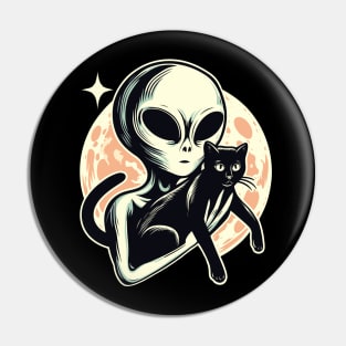 Alien cat aesthetic Pin