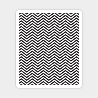 Simple Black and White Chevron Pattern Magnet