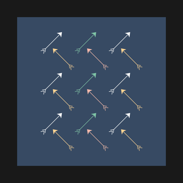 Diagonal Navy Retro Arrows by greenoriginals