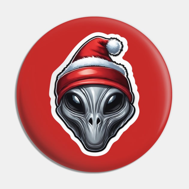 Gray Alien Santa Pin by Gone Retrograde