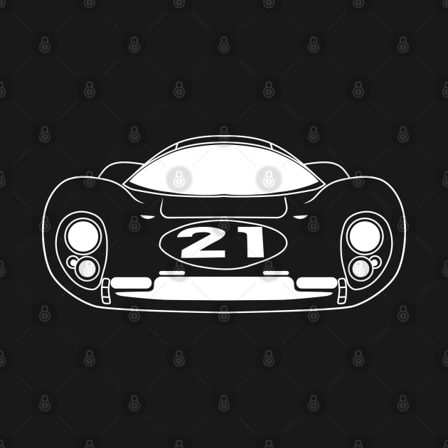 Ferrari 330 Le Mans 67 White Outline by kindacoolbutnotreally