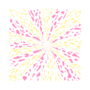 pink-yellow print tie dye T-Shirt