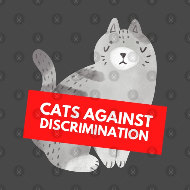 Cats Against Discrimination & Facism (Charcoal) by applebubble