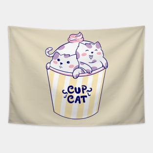 Cute Cup Cat Tapestry