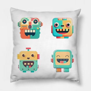 Kawaii Robot Faces Pack Pillow