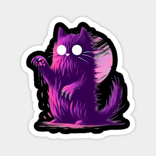 Purple horror cat Magnet