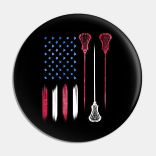 US Flag colors LAX USA Lacrosse Pin