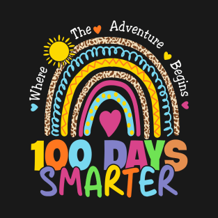 Rainbow 100 days smarter kindergarten pre k 1st grade T-Shirt