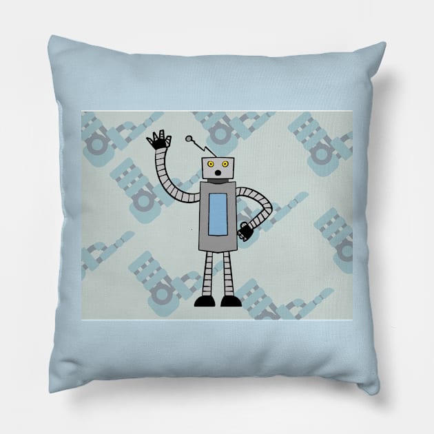 October Waving Robot Pillow by Soundtrack Alley