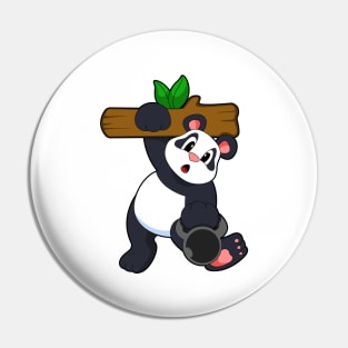 Panda with Wood at Strength training Pin