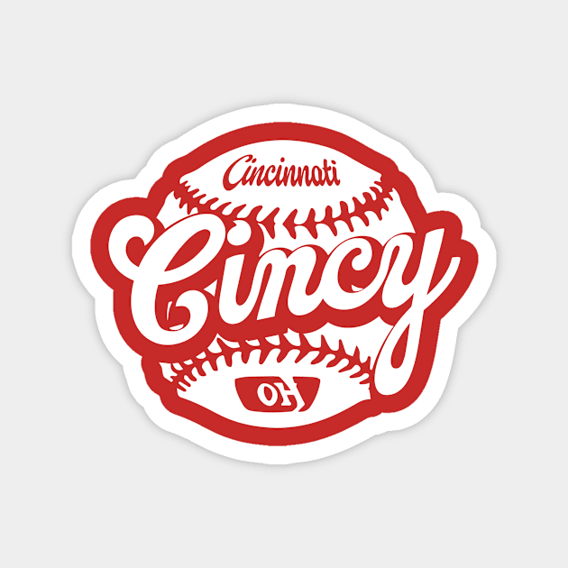 Cincy Baseball Magnet by Throwzack