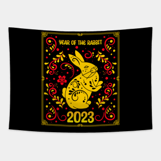 Good Luck Zodiac Happy Chinese New Year of the Rabbit 2023 Tapestry