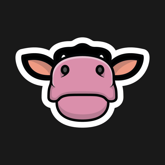 Beautiful Cow Head Sticker design vector illustration. Animal object icon concept. Farm animal cow cartoon character sticker design. Eid Mubarak icon concept. by AlviStudio