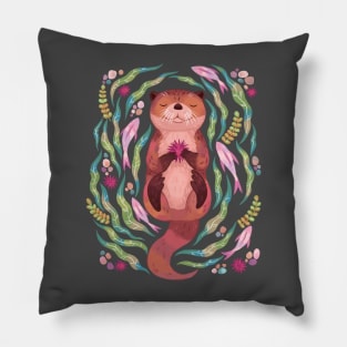 Otter Meditating 3 Pillow