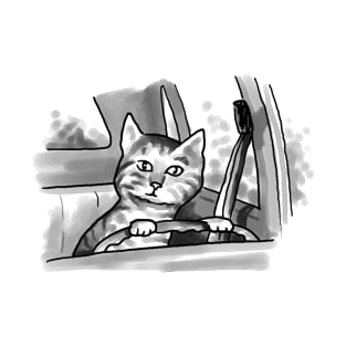 Cat Driving T-Shirt