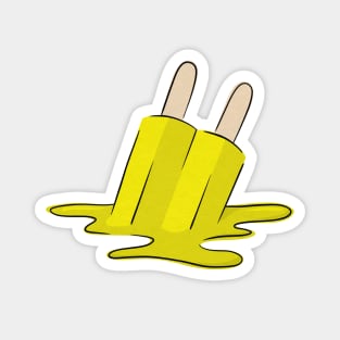 Melted Yellow Popsicle Magnet