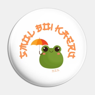 Kawaii Frog Cute Smol Boi Kaeru Frog with Umbrella Pin