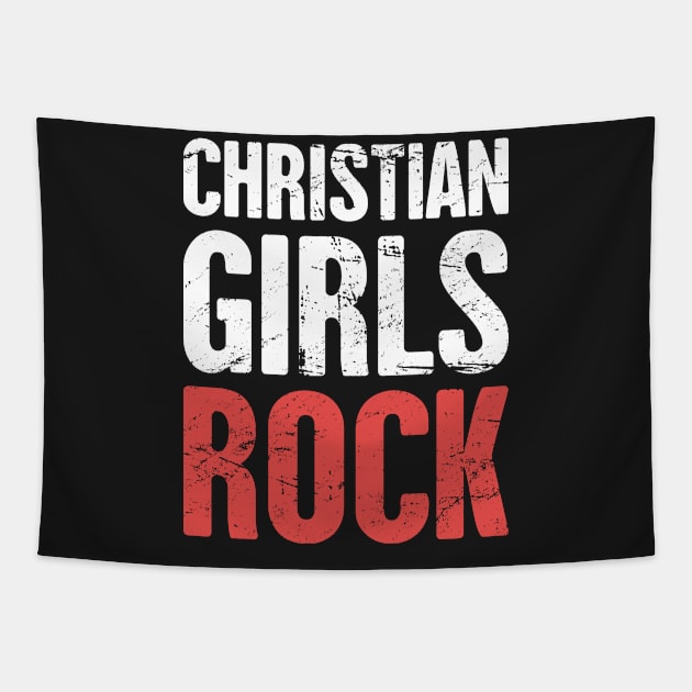 Christian Girls Rock – Christian Band Tapestry by MeatMan