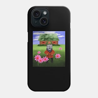 groundhog with flowers and house Phone Case