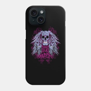 flying skull trinity vinatge background Phone Case