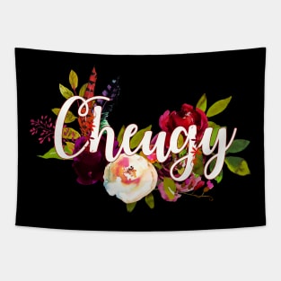 Cheugy Watercolor Floral Design Tapestry