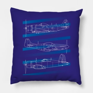 Blueprint Skies: Iconic Warbirds Pillow