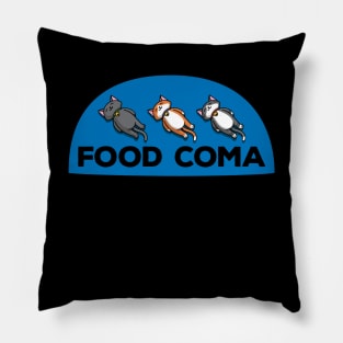 Sleepy Cartoon Cats in the Food Coma - version for the light bg Pillow