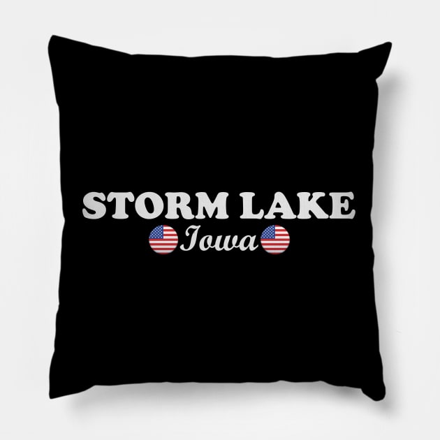 Storm Lake Iowa Pillow by Eric Okore