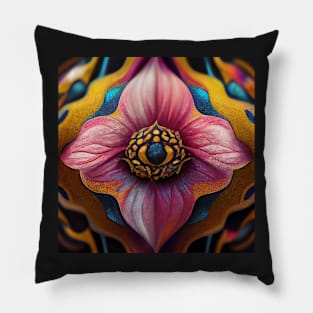 psychedelic flower Pillow