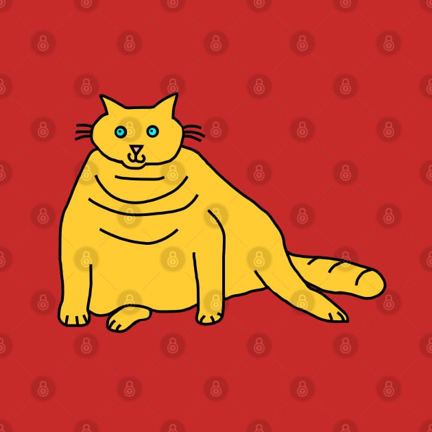 Yellow Chonk Cat by ellenhenryart