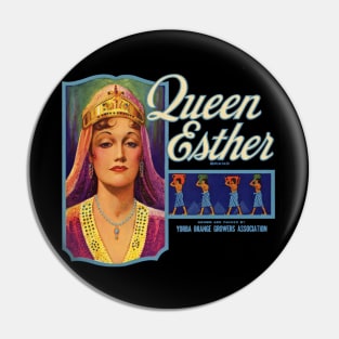 Queen Esther Brand Oranges Vintage Label Pin