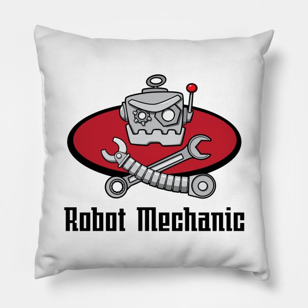 Robot Mechanic Pillow by s2pidpictures