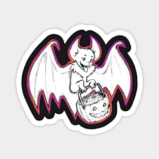 Halloween Bat Girl B&W Magnet
