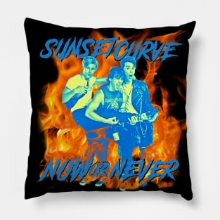 sunset curve is a metal band Pillow