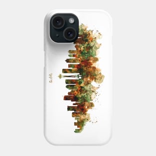 Seattle Watercolor Skyline Phone Case