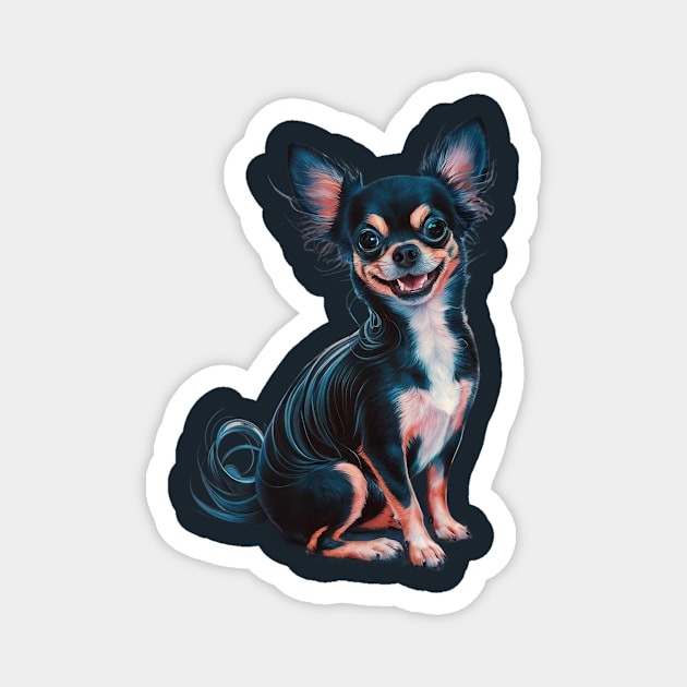 Chihuahua with Vibrant colors and Exaggerated Features. Magnet by animegirlnft